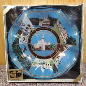 Vintage Walt Disney Disneyland Sleeping Beauty Castle Glass Dish Tray Bowl 1960s